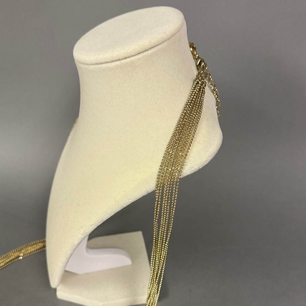Elegant Gold Tone Multi-Strand Necklace - Picture 2 of 7